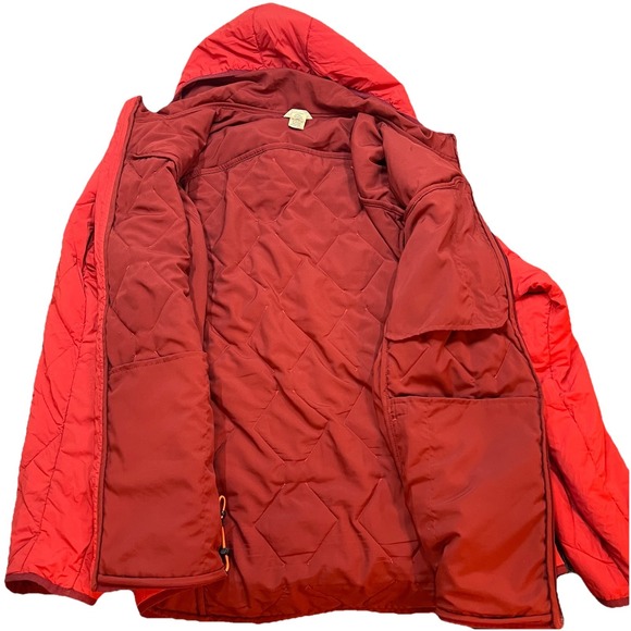 Duluth Trading Jacket Mens Large Tall LT Red Quilted Agiloft Insulated Hooded - Picture 9 of 16